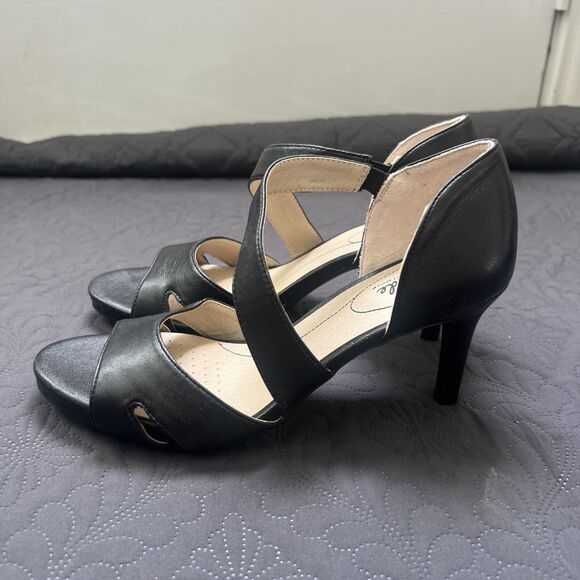 LifeStride HEIRLOOM MEGA Strappy Comfort Sandals Heels SZ 9.5 Wide NIB Career - Picture 4 of 11